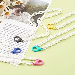 Personalized ABS Plastic Cable Chain Necklaces&nbsp;NJEW-JN03479