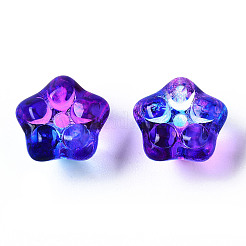 Two Tone Transparent Spray Painted Glass Beads&nbsp;X-GGLA-S054-011D-02