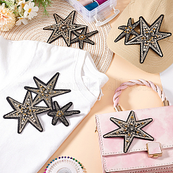 9Pcs 3 Styles Star Polyester Embroidery Appliques&nbsp;PATC-GA0001-51