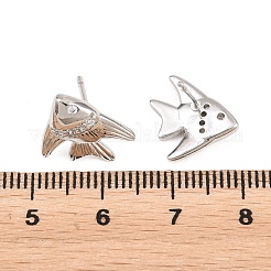 Brass Micro Pave Cubic Zirconia Stud Earrings&nbsp;EJEW-G471-27P