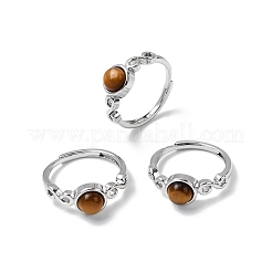 Natural Tiger Eye Finger Rings&nbsp;RJEW-A084-04P-06