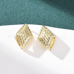 Rhombus Brass Hoop Earrings&nbsp;EJEW-H178-06G
