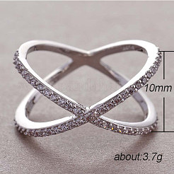 Simple Style Brass Cubic Zirconia Finger Rings&nbsp;FS-WG32029-01