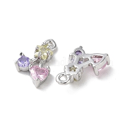 Brass Micro Pave Cubic Zirconia Charms&nbsp;X-KK-F872-21P