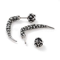 Rose Flower 316 Surgical Stainless Steel Pave Cubic Zirconia Ear False Plugs for Women&nbsp;EJEW-Z050-45B-AS