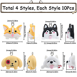 40Pcs 4 Styles Cartoon Opaque Resin Pendants&nbsp;RESI-SC0003-49