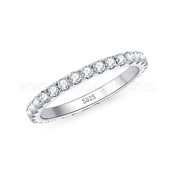 Rhodium Plated 925 Sterling Silver Moissanite Finger Rings for Women&nbsp;WG76D6D-07