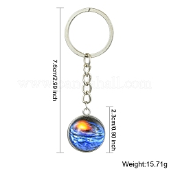 Round Glass Beads Keychain&nbsp;KEYC-YW00066-01