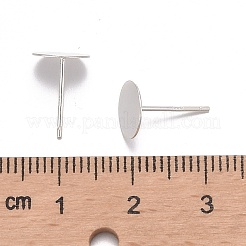 925 Sterling Silver Flat Pad  Stud Earring Findings&nbsp;STER-K167-045G-S