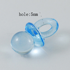 Dodger Blue Color Transparent Acrylic Baby Pacifier Pendants&nbsp;X-TACR-R16-5