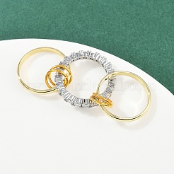 Brass Micro Pave Cubic Zirconia Finger Rings&nbsp;RJEW-D325-01PG-03