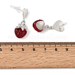 Alloy with Handmade Lampwork Stud Dangle Earrings&nbsp;LA-CBA71FC-01P-D