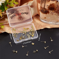 40Pcs Brass Stud Earring Findings&nbsp;FIND-BBC0001-23