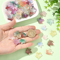 140Pcs 14 Colors Two Tone Transparency Glass Pendant&nbsp;GLAA-YW0005-77
