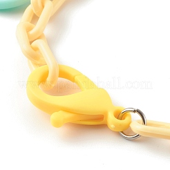 Opaque Acrylic Smiling Face Charm Bracelets&nbsp;BJEW-JB06258