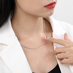 Non-Tarnish 304 Stainless Steel Flat Snake Chain Necklaces for Women&nbsp;LS-NJEW-D058-03P