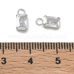 Brass Micro Pave Clear Cubic Zirconia Charms&nbsp;CU-CBAD360-11P-01