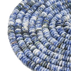 Frosted Natural Blue Spot Jasper Beads Strands&nbsp;G-K389-C05-01A