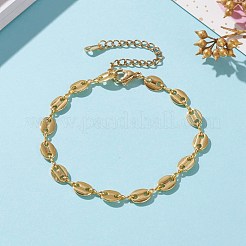 Brass Coffee Bean Chain Bracelets&nbsp;BJEW-JB05859