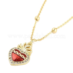Brass Micro Pave Clear Cubic Zirconia Pendant Necklaces&nbsp;LS-NJEW-Z035-04B-G