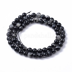 Natural Black Tourmaline Beads Strands&nbsp;G-F666-05A-6mm