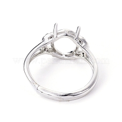 Adjustable Brass Solitaire Ring Settings&nbsp;KK-L193-06P