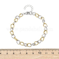 304 Stainless Steel Cuban Link Chains Bangles for Women&nbsp;BJEW-B150-08GP