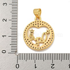 Rack Plating Brass Micro Pave Cubic Zirconia Pendants&nbsp;KK-B091-50E-G