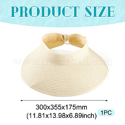 1Pc Women Straw Floppy Wide Brim Sun Hat&nbsp;AJEW-TA0002-59C