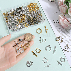 120Pcs 12 Styles Tibetan Style Toggle Clasps&nbsp;FIND-SP0001-25