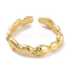 Rack Plating Brass Open Cuff Rings for Women&nbsp;RJEW-Z059-20G