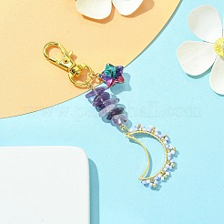 Moon Glass Seed Pendant Decorations&nbsp;HJEW-MZ00065-01