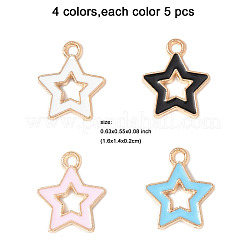 20Pcs 4 Colors Alloy Enamel Pendants&nbsp;ENAM-FP0002-65