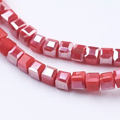 Electroplate Opaque Glass Beads Strands&nbsp;EGLA-F121-HR-C01