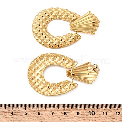 304 Stainless Steel Oval Dangle Stud Earrings&nbsp;EJEW-K268-40G