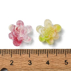 Flower Resin Cabochons with Glitter Powder&nbsp;CRES-Q006-04A