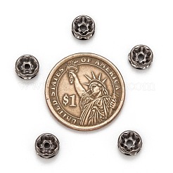 Brass Rhinestone Rondelle Space Beads&nbsp;RB-H035-22