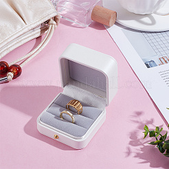 PU Imtation Leather Couple Rings Storage Boxes with Velvet Inside&nbsp;CON-WH0110-69