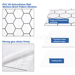 PVC 3D Anticollision Wall Stickers Brick Pattern Stickers&nbsp;DIY-WH0217-17A