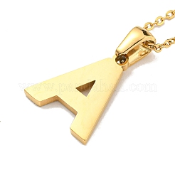 Ion Plating(IP) Initial Letter 304 Stainless Steel Pendant Necklaces&nbsp;NJEW-M199-01G-A