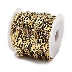 Ion Plating(IP) 304 Stainless Steel Rectangle Link Chains&nbsp;CHS-G039-09G