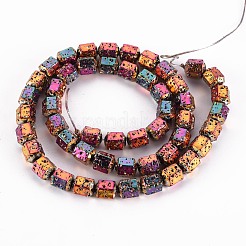 Electroplated Natural Lava Rock Beads Strands&nbsp;G-T114-71