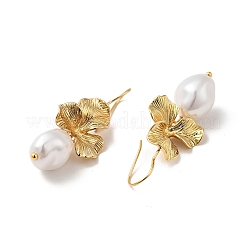 ABS Imitation Pearl Flower Dangle Earrings&nbsp;X-EJEW-F288-21G