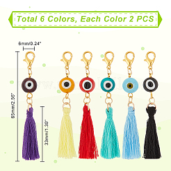 12Pcs 6 Colors Polyester Tassel Pendant Decorations&nbsp;HJEW-AB00194