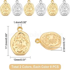 16Pcs 2 Colors 304 Stainless Steel Pendants&nbsp;STAS-UN0038-31