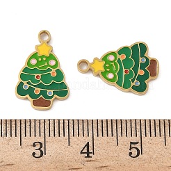 Christmas 304 Stainless Steel Enamel Pendants&nbsp;STAS-Z093-08W-G