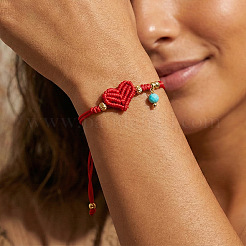 Round Synthetic Turquoise Charm Bracelets&nbsp;HY7206-2