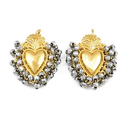 Alloy & Glass Seed Beaded Pendants&nbsp;GL-CBA96FD-01G