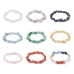9Pcs 9 Styles Natural Mixed Gemstone Chips Stretch Bracelets Set&nbsp;BJEW-JB11061