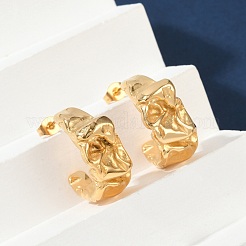 Ion Plating(IP) 304 Stainless Steel Twist Stud Earrings&nbsp;EJEW-K244-36G